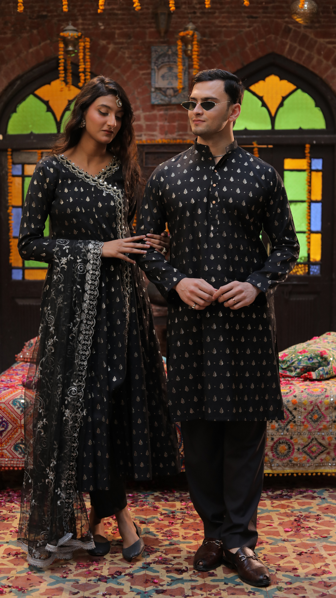 MR 88 Black Mirror Work Kurta With Trouser