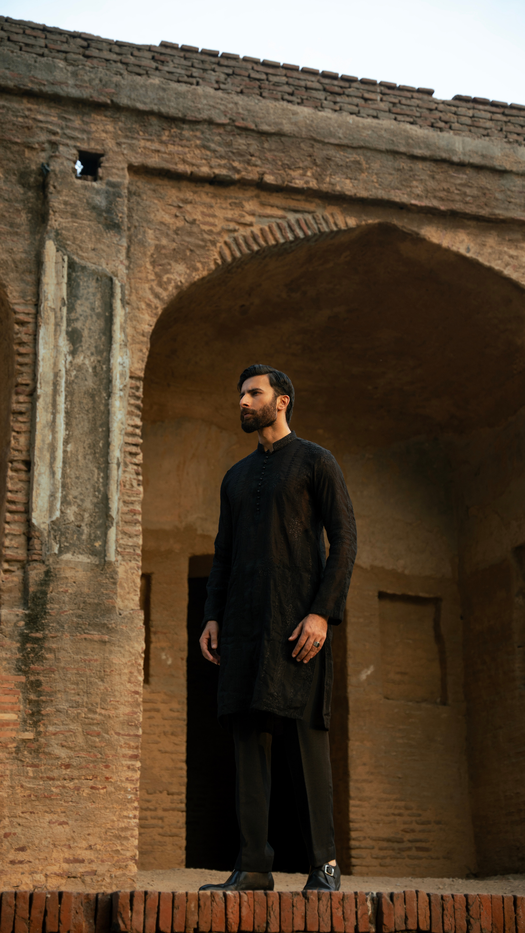 CK 739 Black Chikankari Kurta Pajama For Men