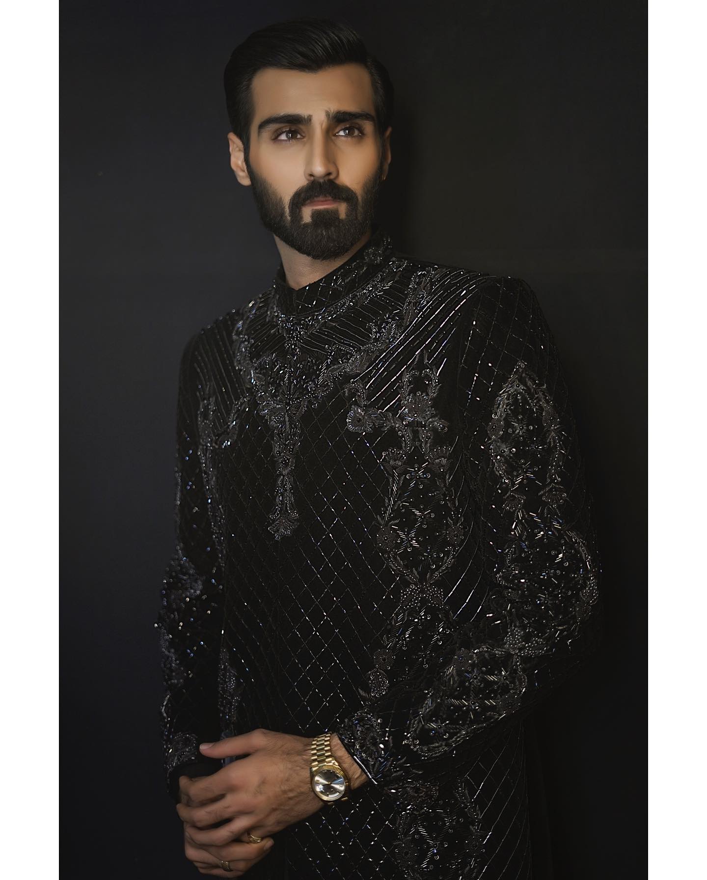 Celebrities Spotted Black Sherwani For Groom