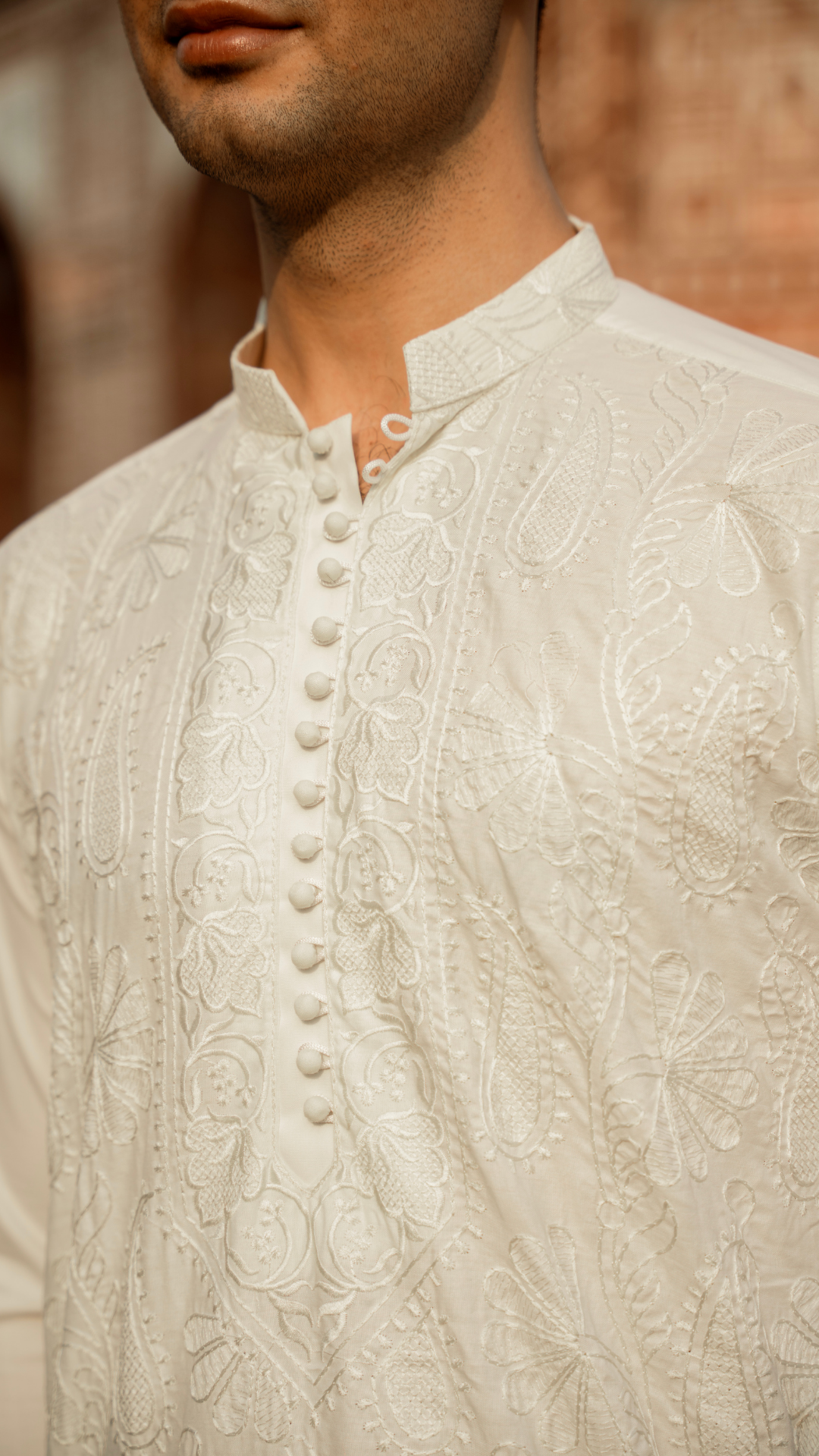 CK 740 Off White Chikankari Work Kurta With Trouser