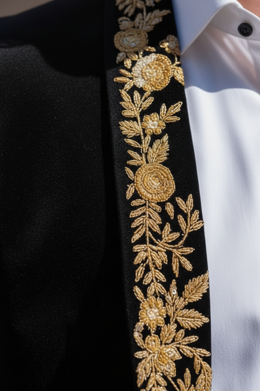 Black Velvat 2 Piece Suit