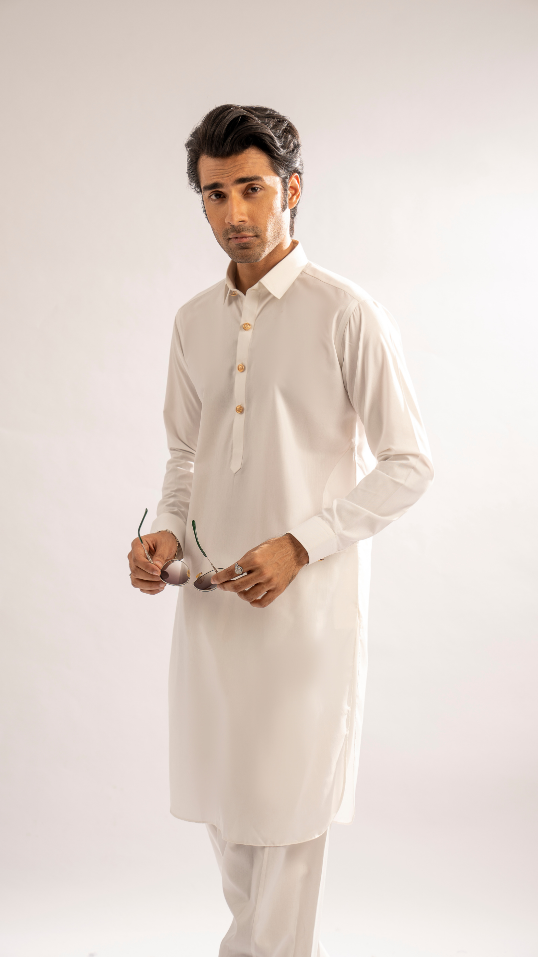 ER 709 White Conservative Kurta Shalwar For Men