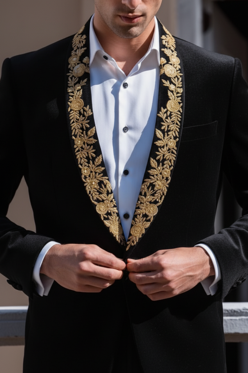 Black Velvat 2 Piece Suit