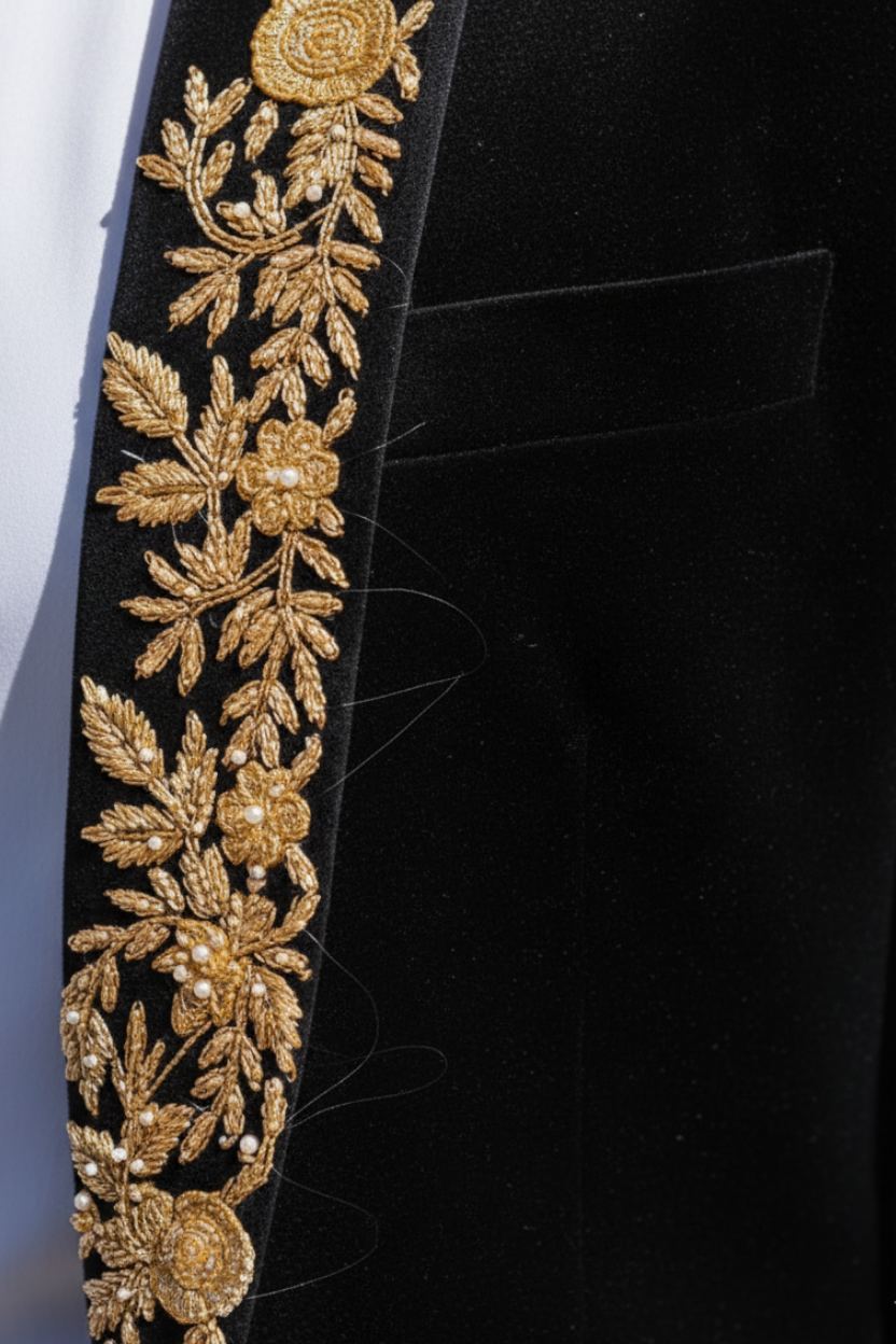 Black Velvat 2 Piece Suit