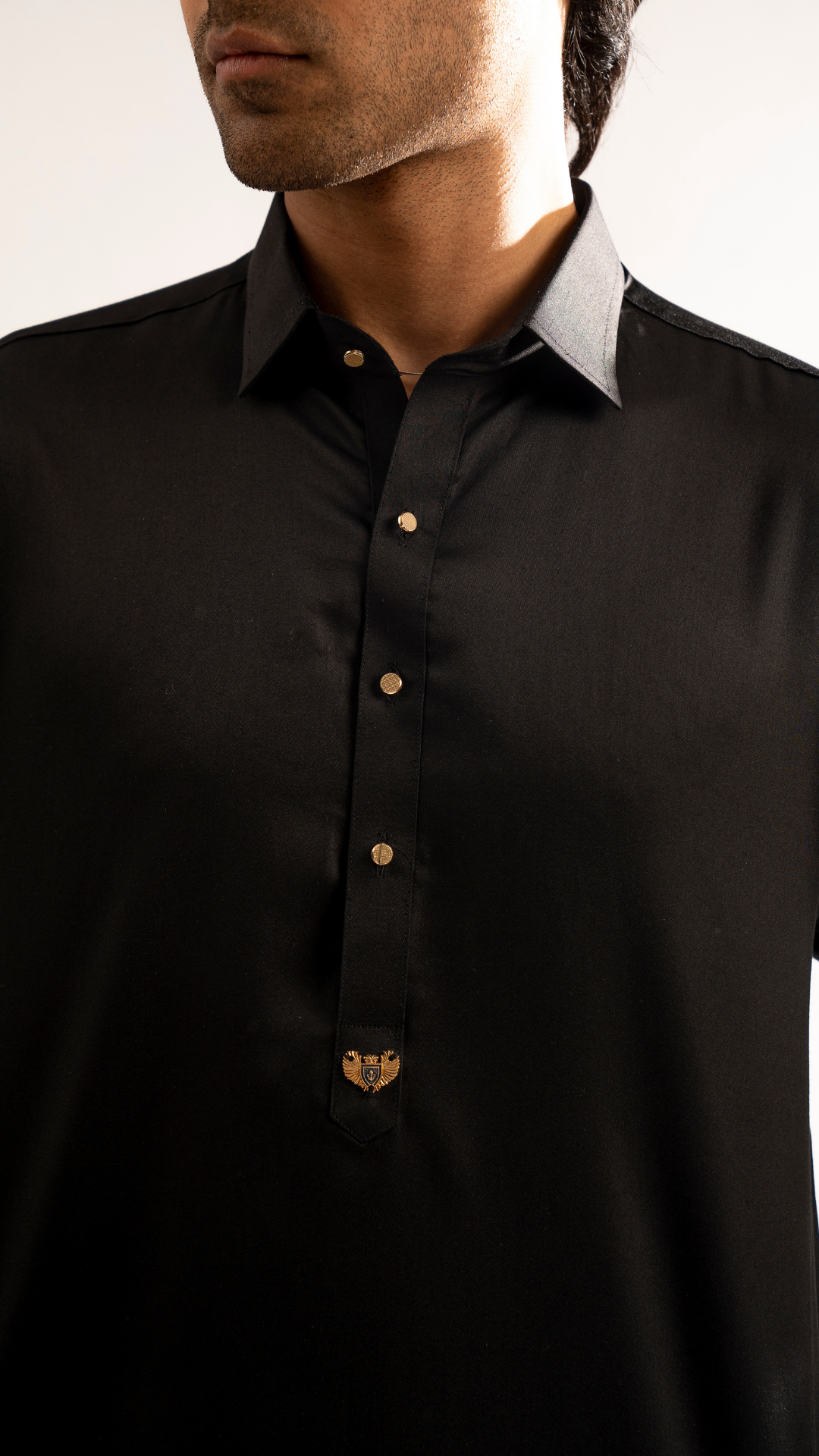 ER 776 Black Ancestral Kurta Shalwar For Men