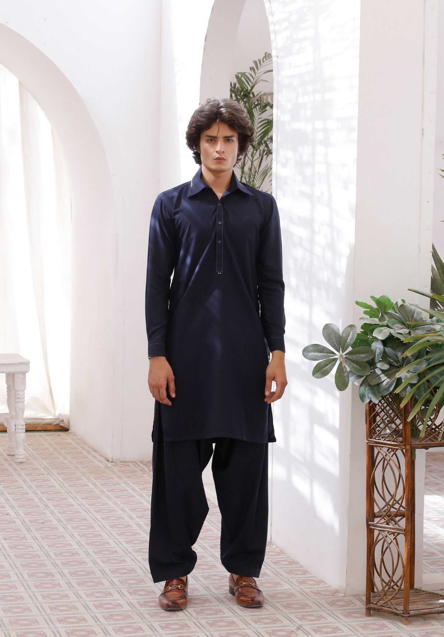 ER 795 Navy Blue Formal Shalwar Kameez