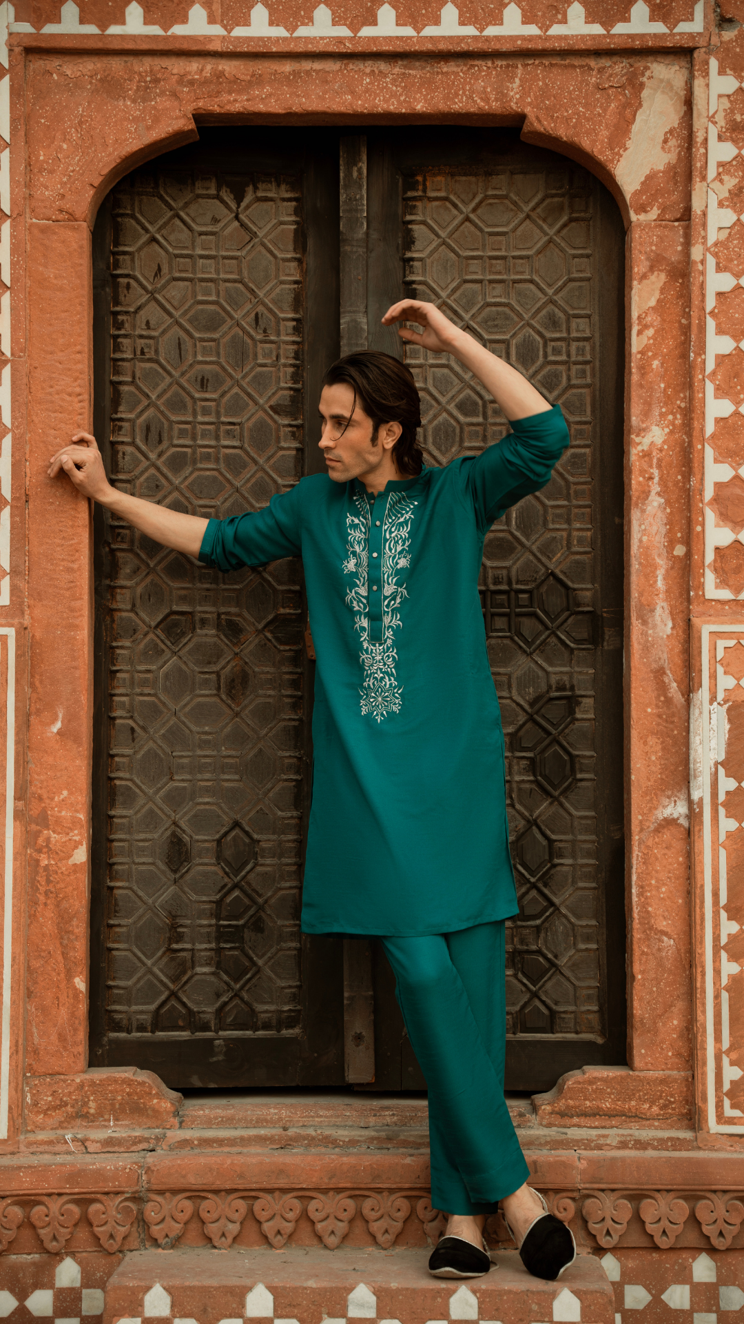 CK 791 Green Embroidery Kurta Dress With Trouser