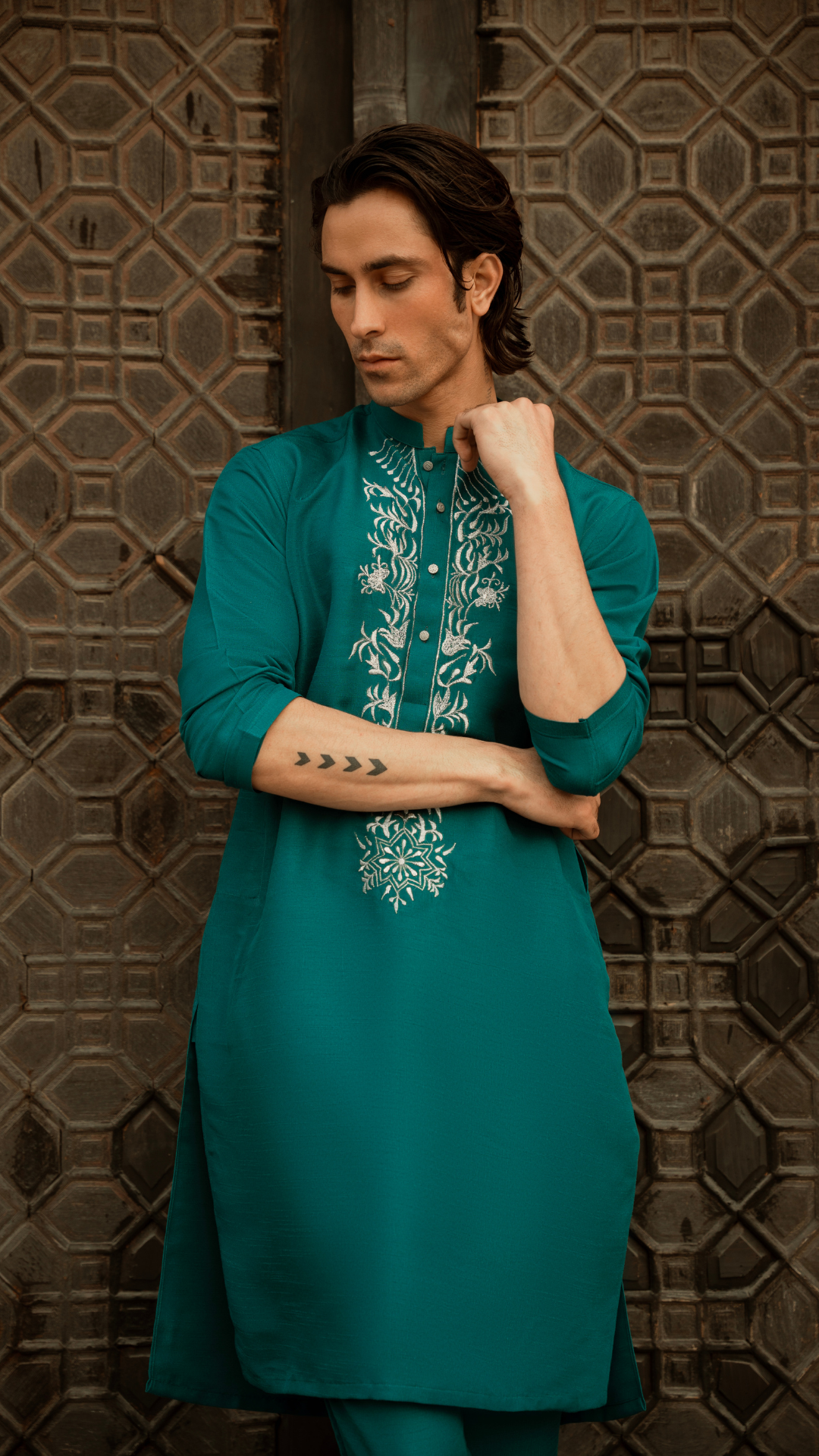 CK 791 Green Embroidery Kurta Dress With Trouser