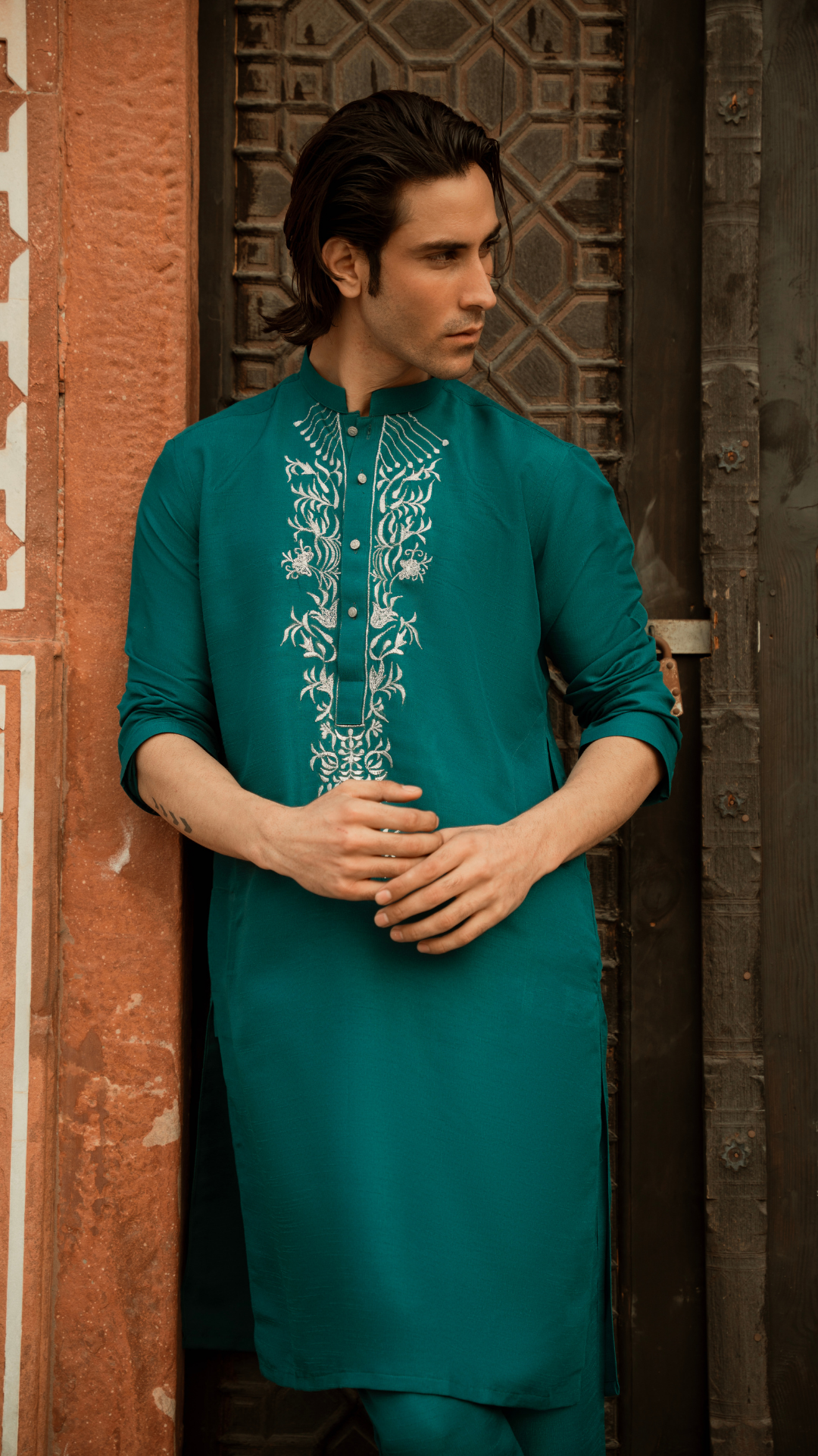 CK 791 Green Embroidery Kurta Dress With Trouser