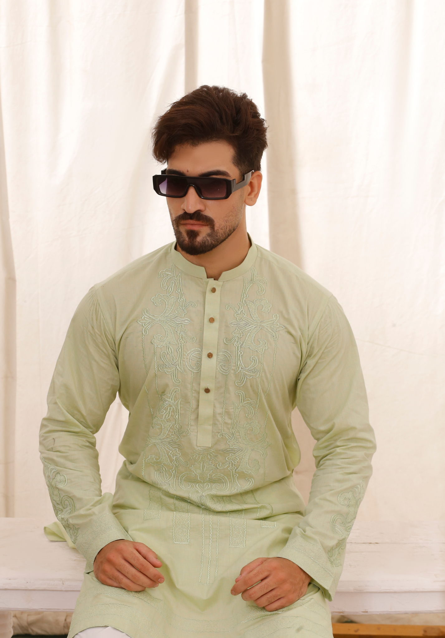 CK 758 Sea Green Chikankari Kurta Pajama