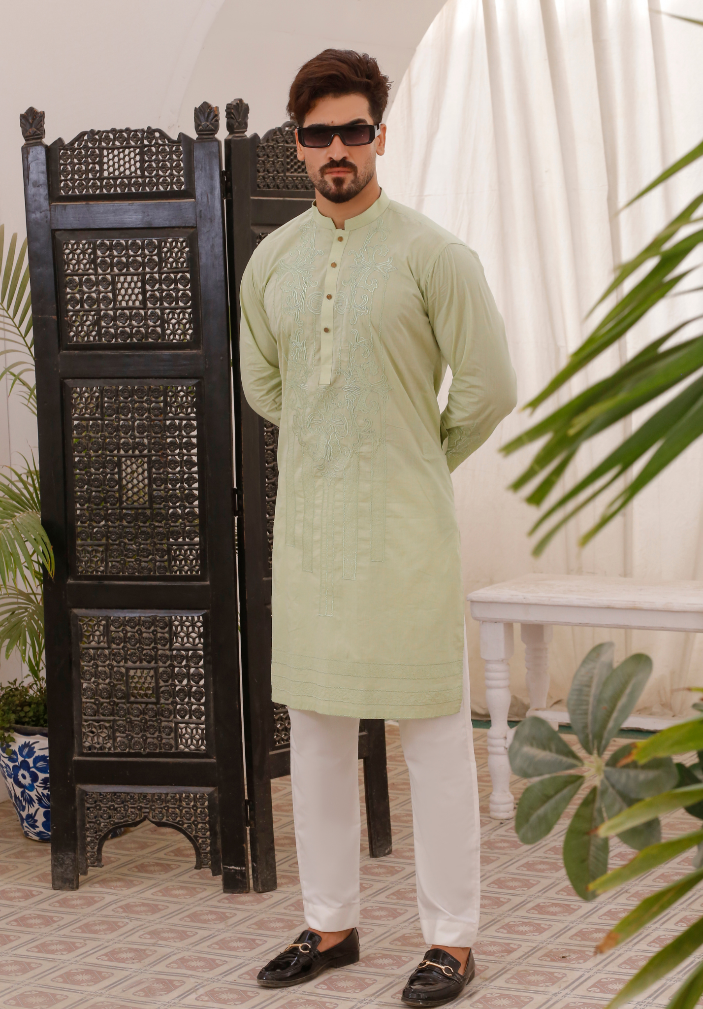 CK 758 Sea Green Chikankari Kurta Pajama