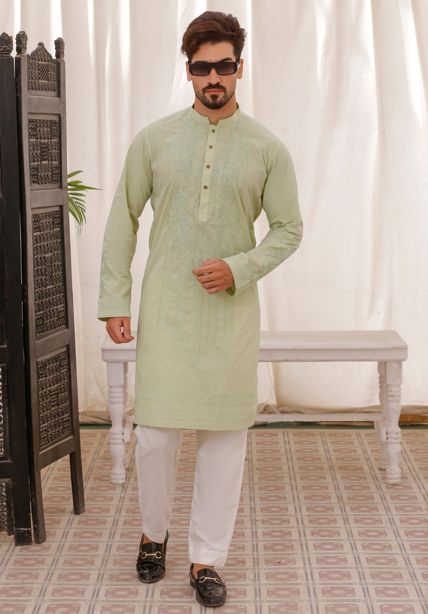 CK 758 Sea Green Chikankari Kurta Pajama