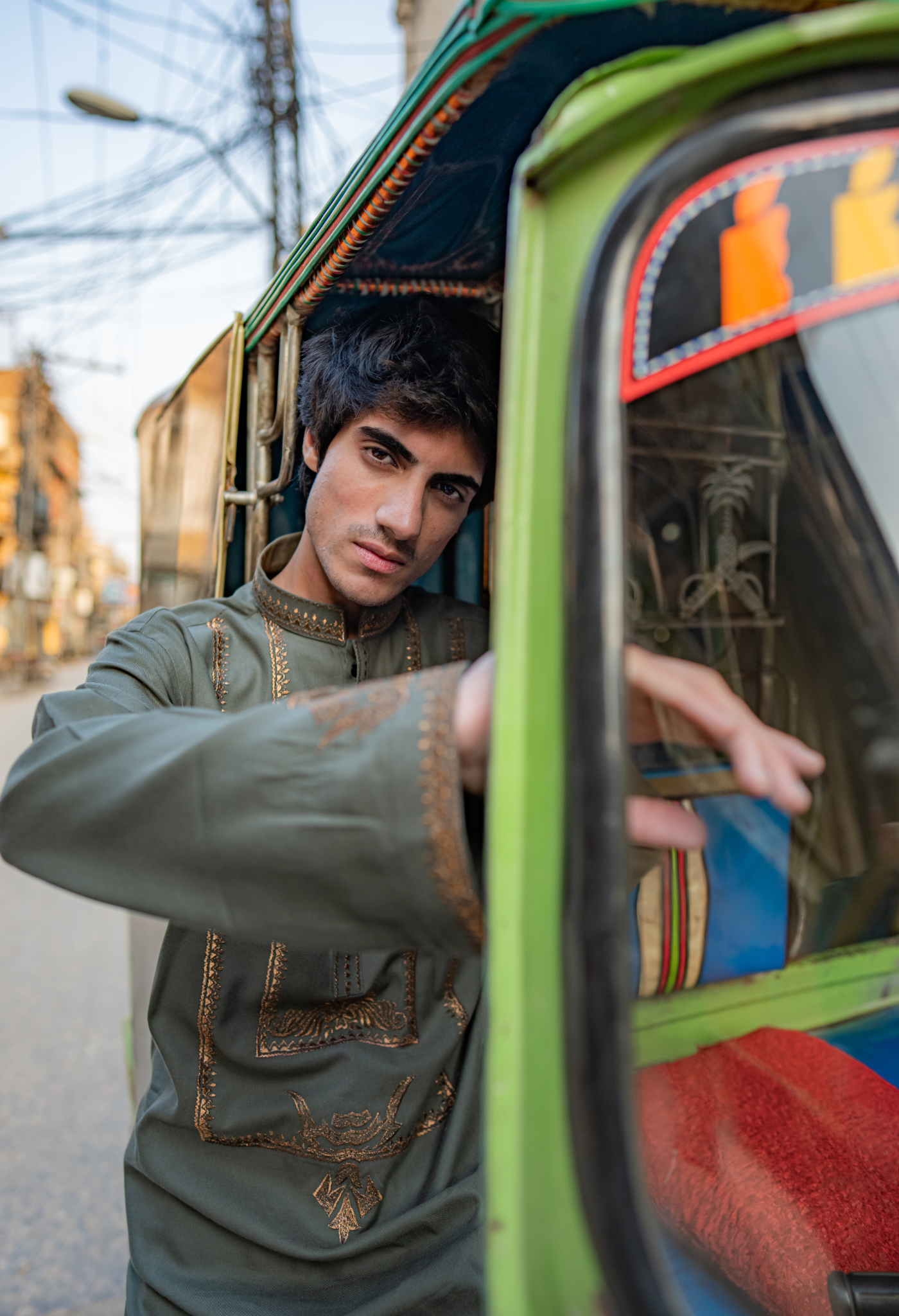 CK 754 Olive Embroidered Kurta With Pajama