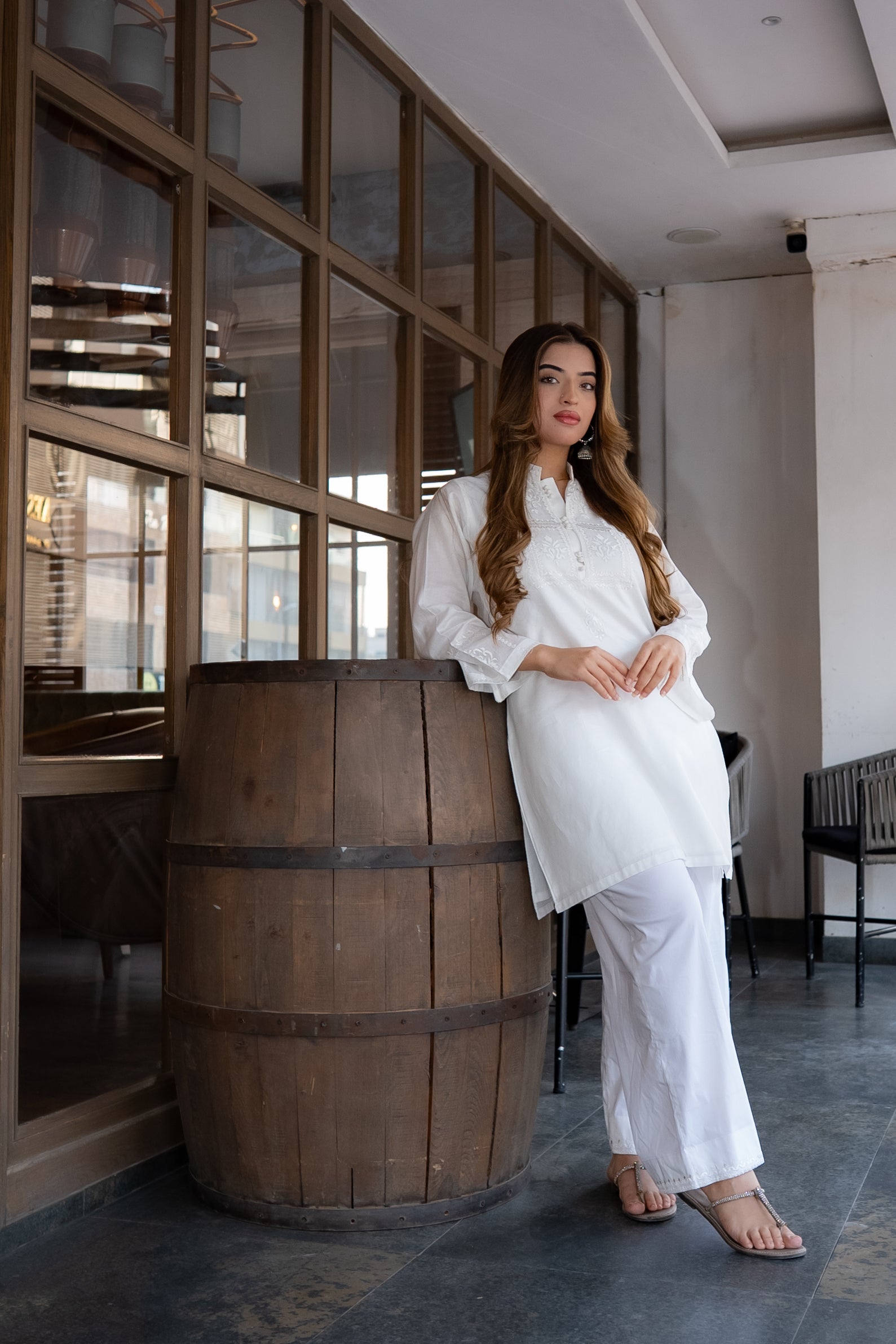 CP 12 White Embroidered Couples Dress