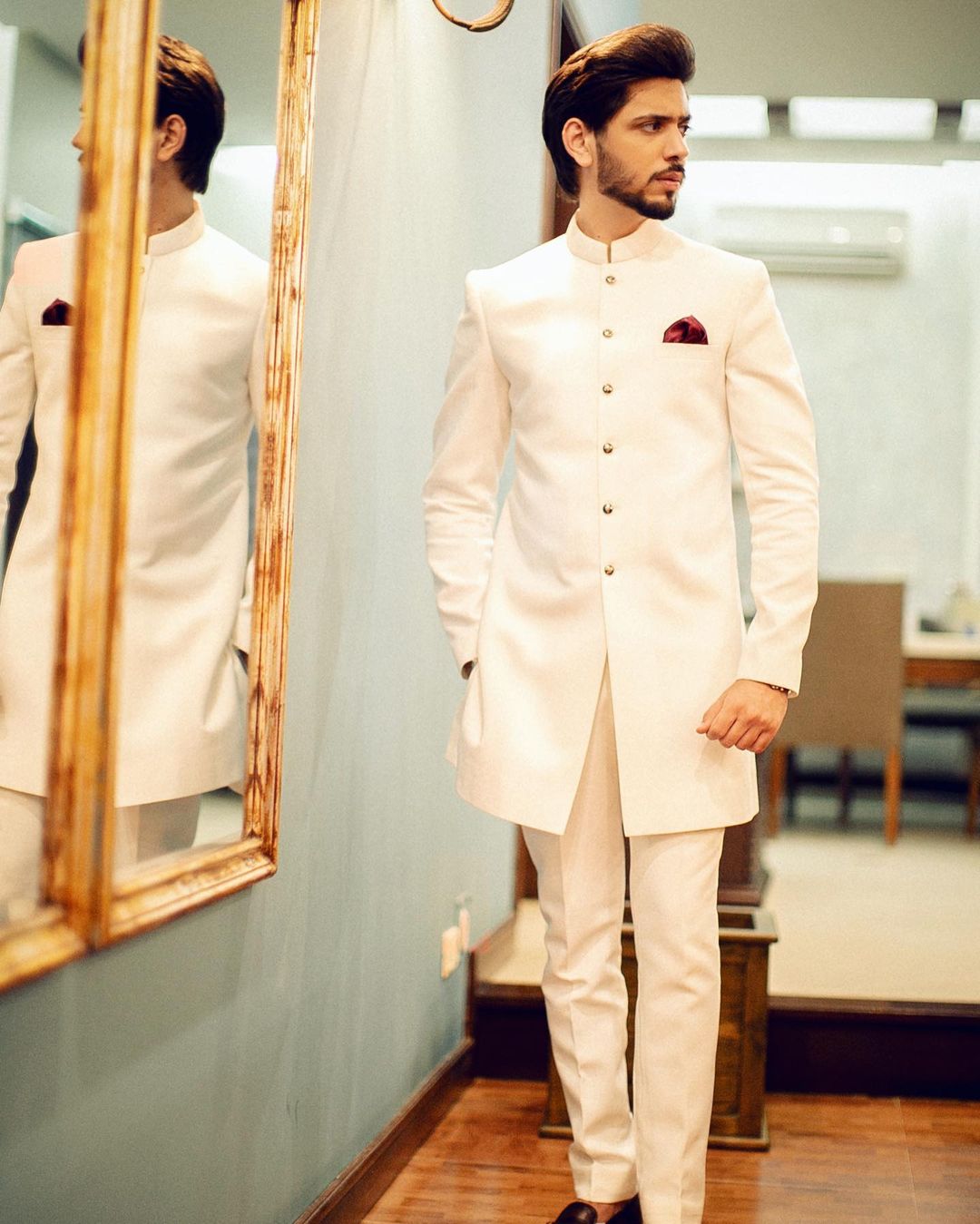 Ahmed Godil Nikah Outfit | White Sherwani for Pakistani Groom | Worldwide Shipping