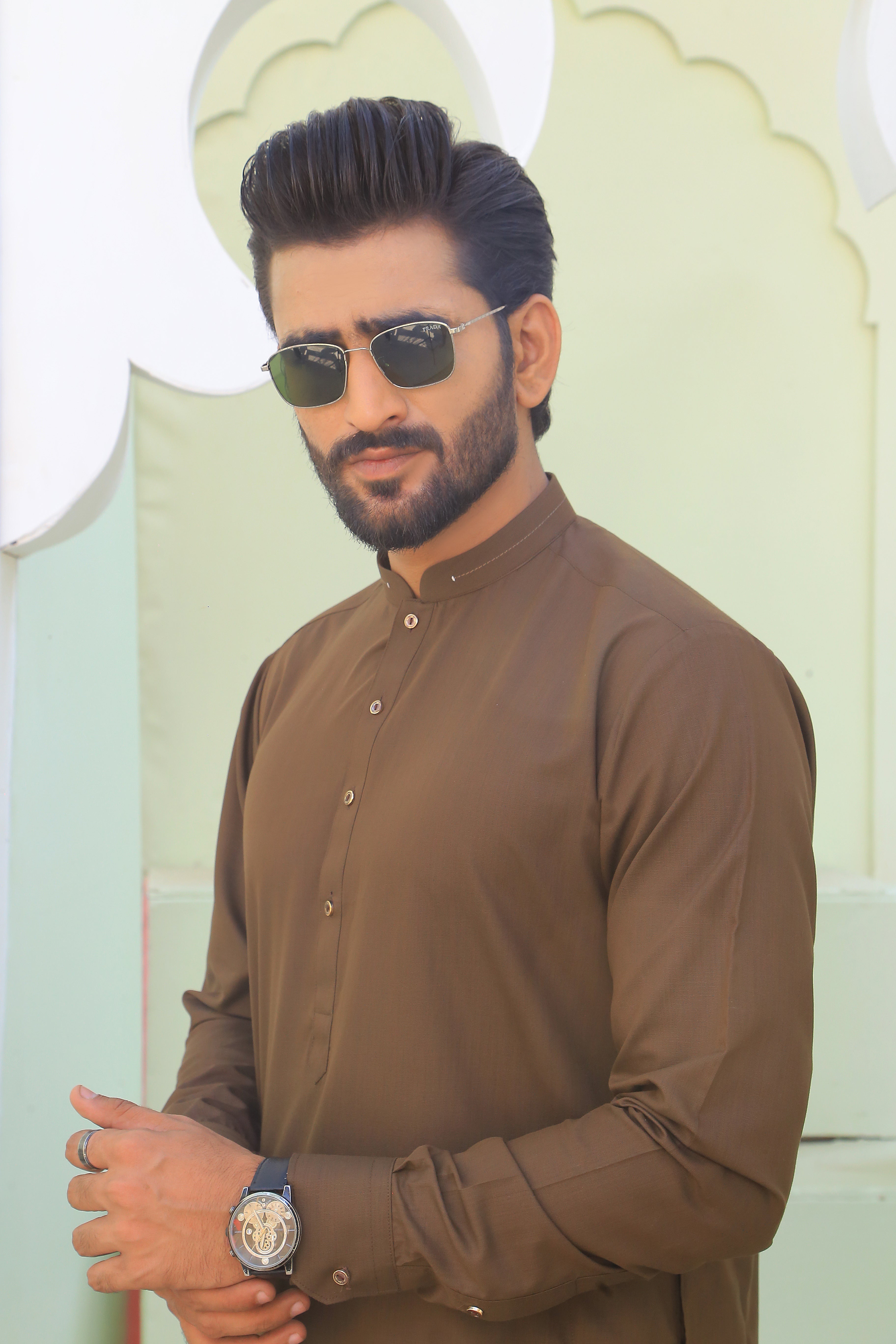 ER 786 Meeras Brown Kameez Shalwar Dress