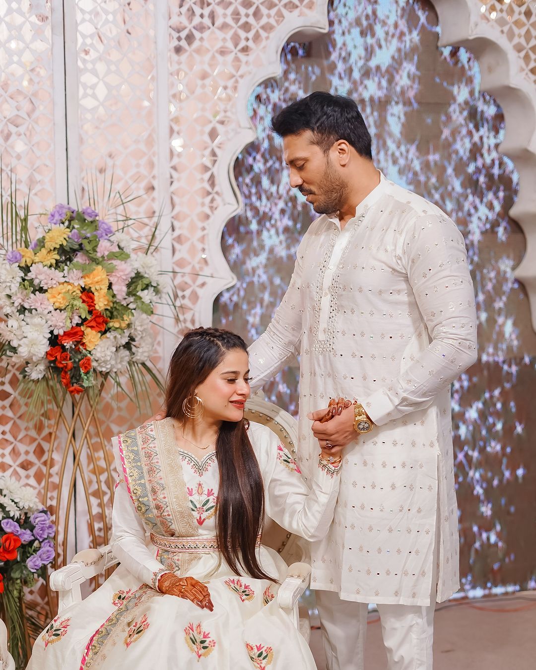 Pakistani Nikah Groom Outfit | Laraib & Kashaf Ansari in Classic Kurta Pajama