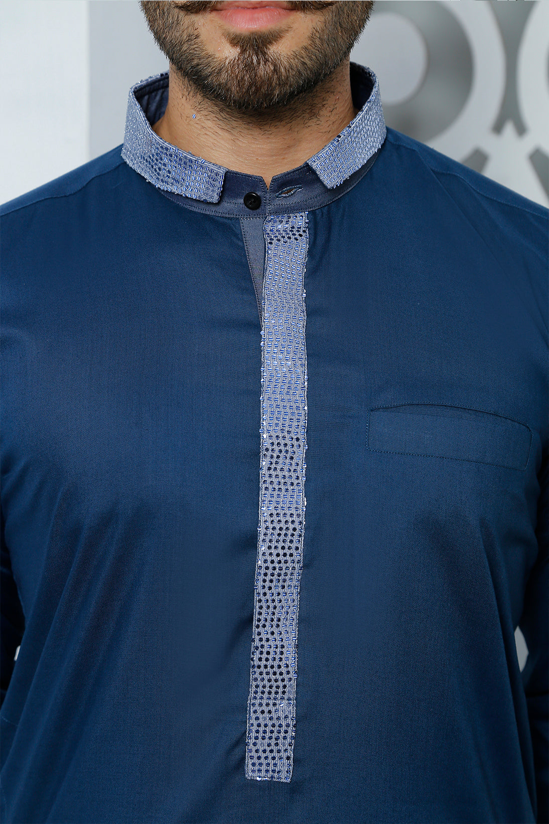 ER 451 Majestic Blue Edge Republic Kurta Shalwar For Men